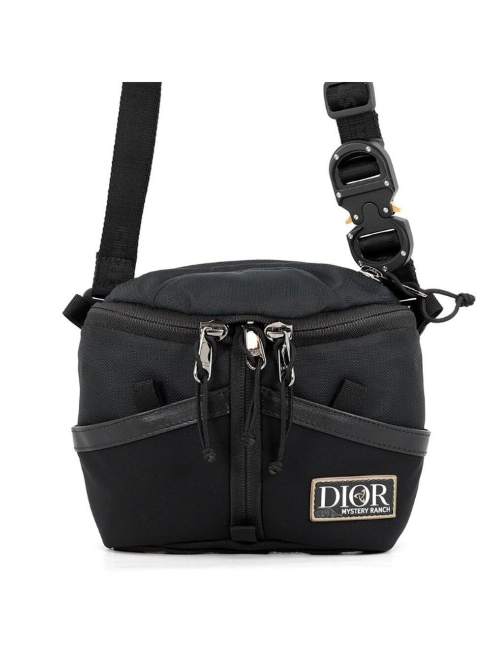 Dior Shoulder Bag Nylon Leather Mystery Lunch Collaboration Black
